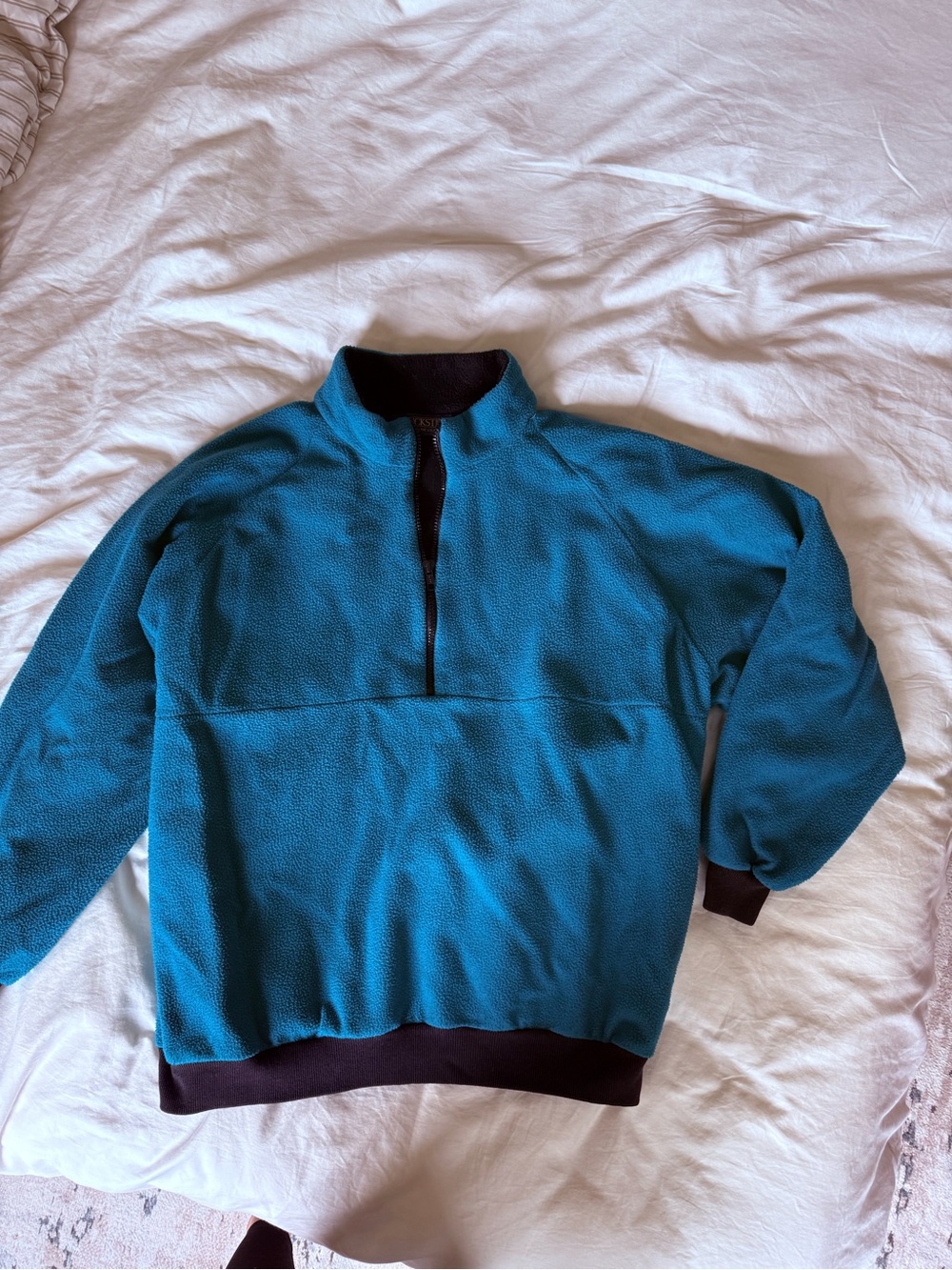 Men's Teal Half-Zip Fleece Pullover